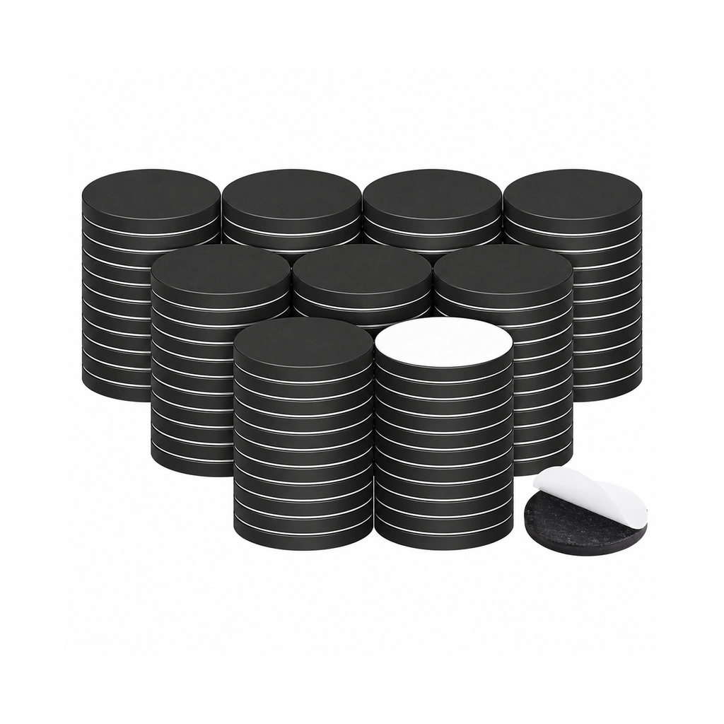 90PCS Self-Adhesive Flexible Refrigerator Magnets – Round Magnetic Dots with Adhesive Backing, Peel-and-Stick Magnetic Discs for Crafts, Photos & Mold Storage